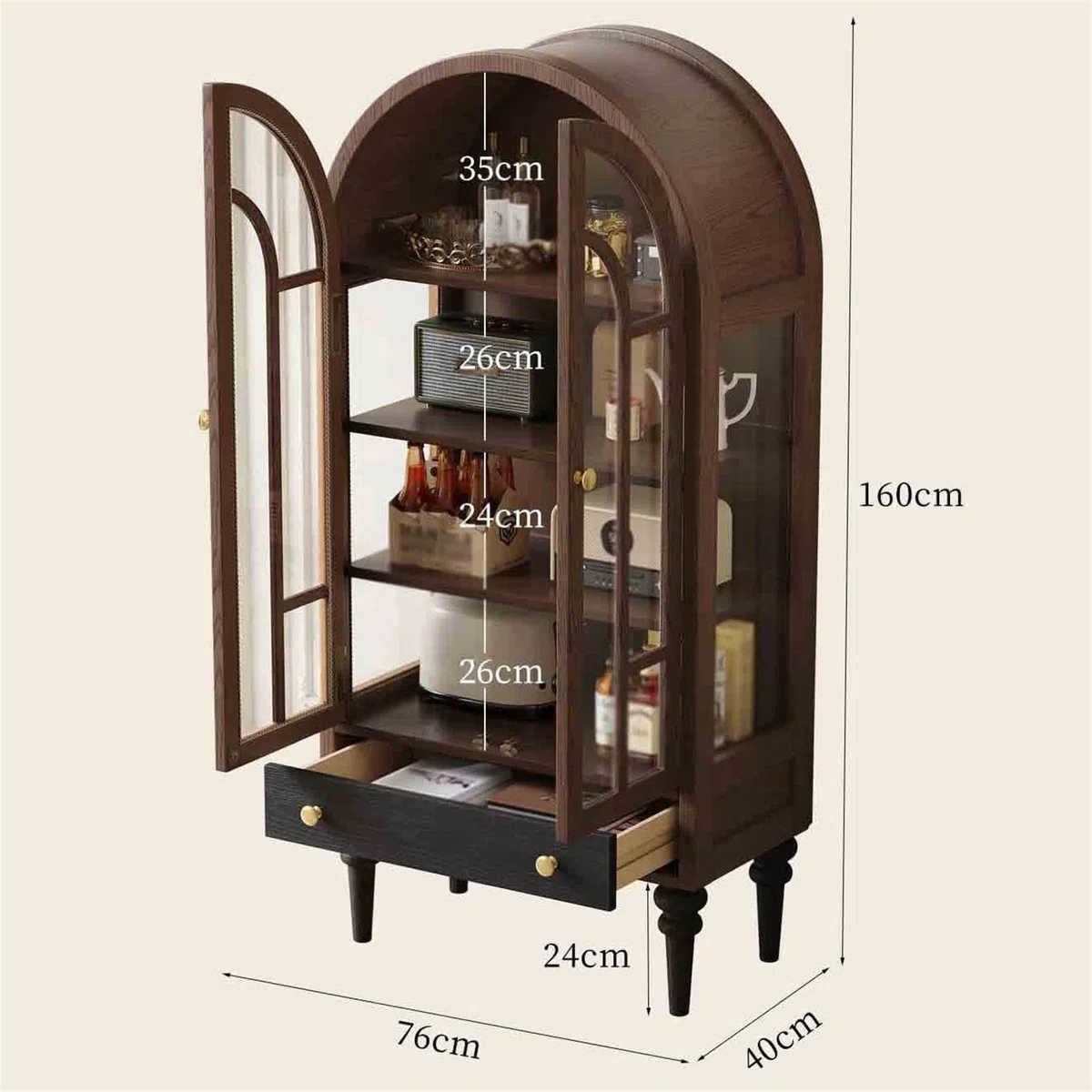 Vetrina alta for mobile bar ad arco