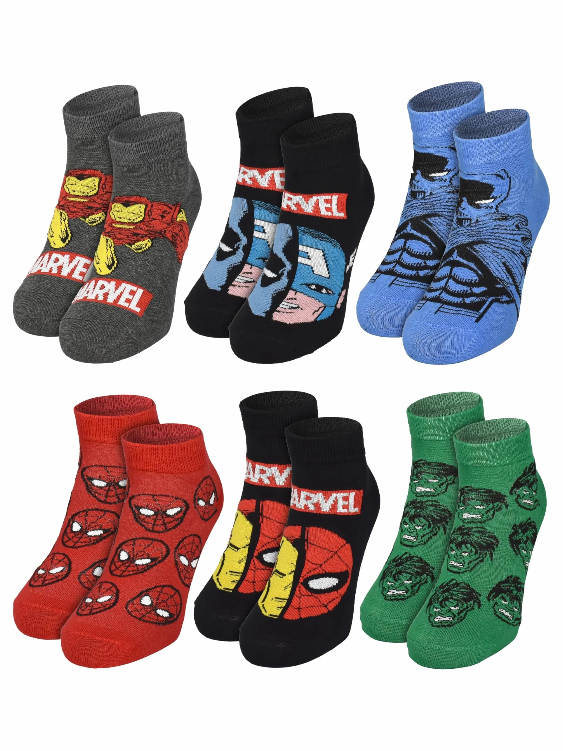 United Labels Marvel Calendario dell'Avvento con 12 paia di calzini da uomo, taglia 40-45, calendario con sneakers e calzini lunghi, calendario natalizio regalo