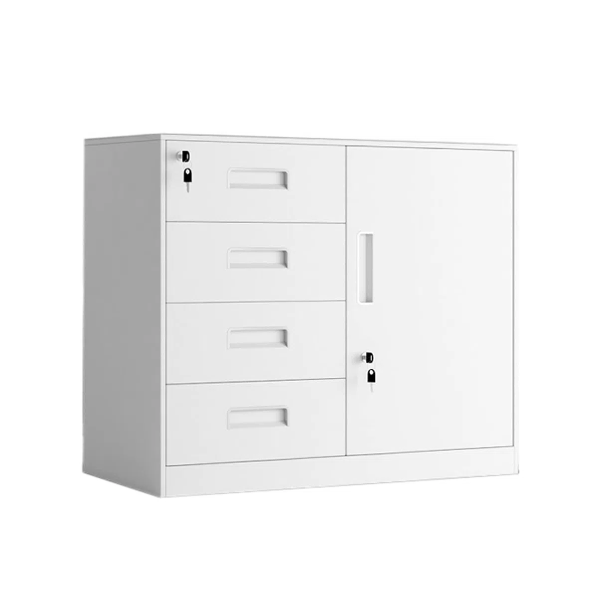 Cassettiera da ufficio sicura con cassetti chiudibili per documenti finanziari (4 cassetti)