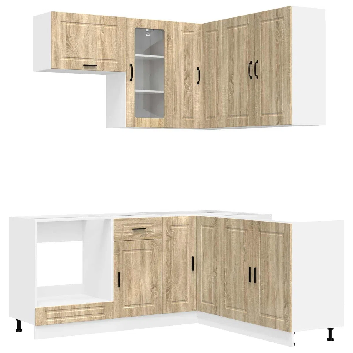 Set di mobili da cucina Porto, 8 pezzi, rovere Sonoma