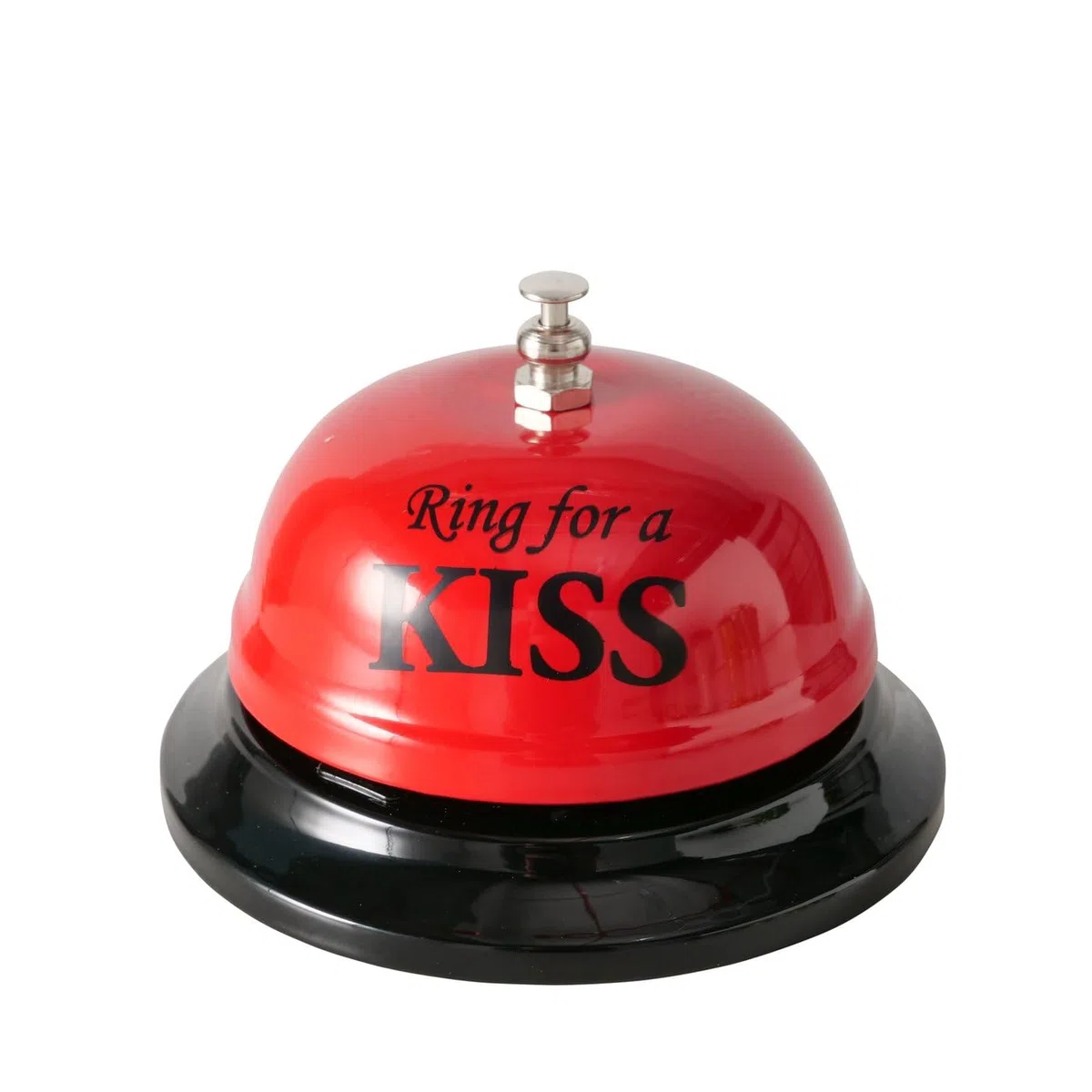 Ring for a Kiss - Campanello da tavolo, colore: rosso/nero, diametro 8,5 cm