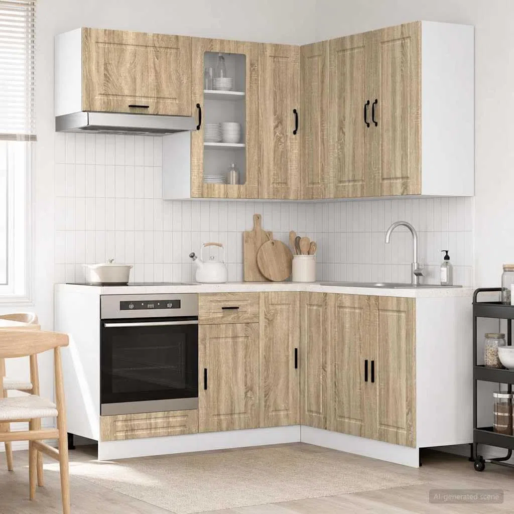 Set di mobili da cucina Porto, 8 pezzi, rovere Sonoma