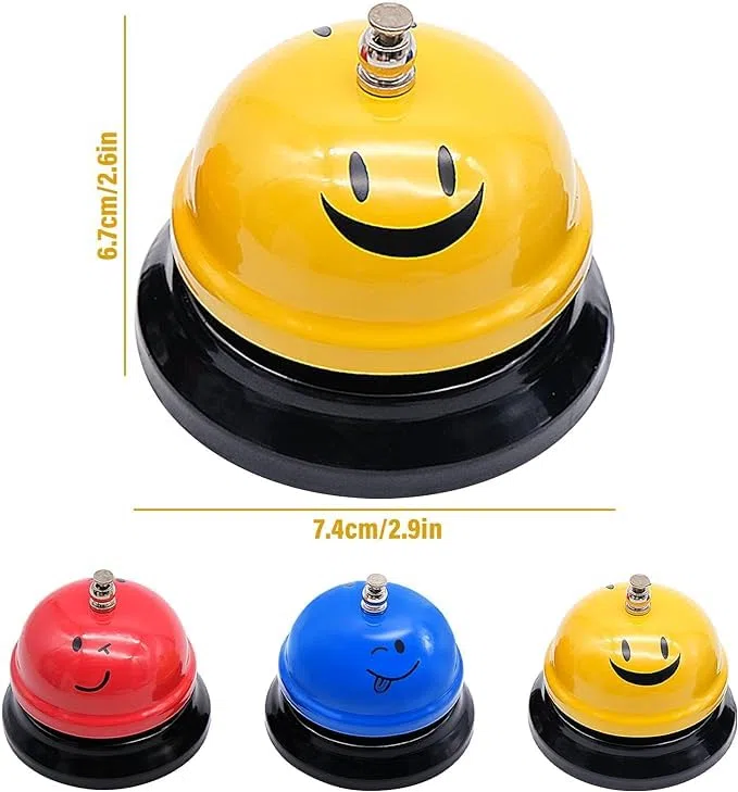 AMJKEJI 3 Pezzi Campanello da Tavolo, Campanello da Scrivania, Chiamata Bells di Metallo, Campanello di Servizio con Suono Chiaro per Ristorante Cucina Hotel Bar Servizio Pet