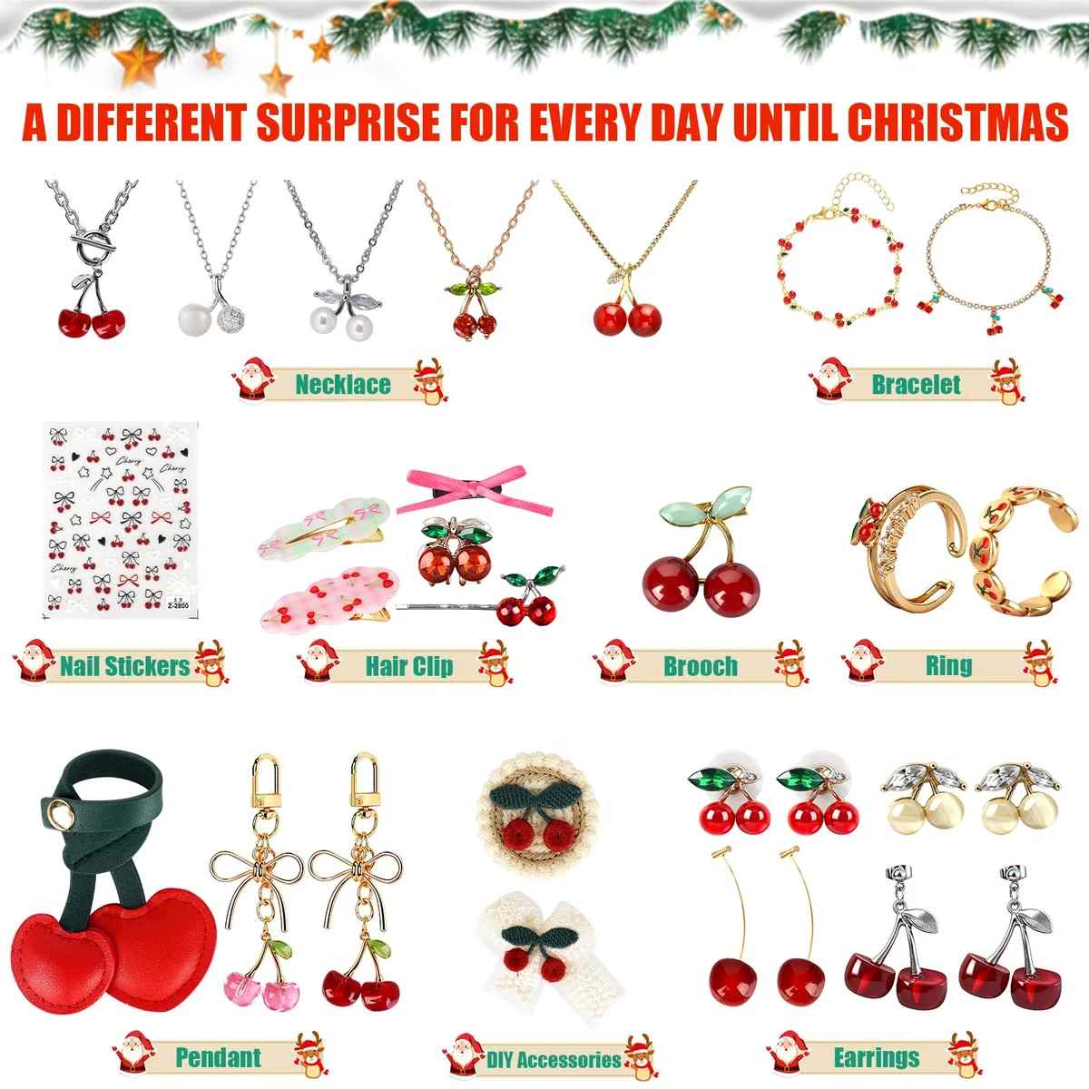 Mason Life Calendario dell'Avvento gioielli 2025, Calendario dell'Avvento donna, Conto alla rovescia natalizio Set gioielli di lusso Regali a sorpresa natalizi con bracciale collana orecchini anello