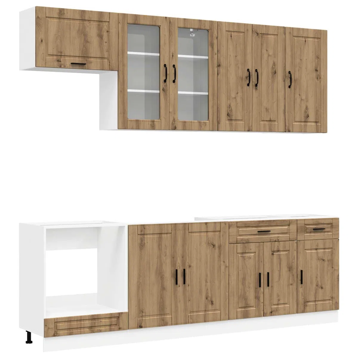 Mobile Cucina Componibile 8 Pezzi PORTO Rovere Artigianale