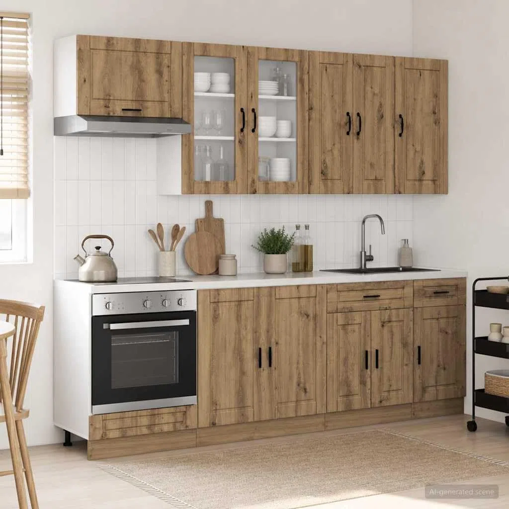 Mobile Cucina Componibile 8 Pezzi PORTO Rovere Artigianale