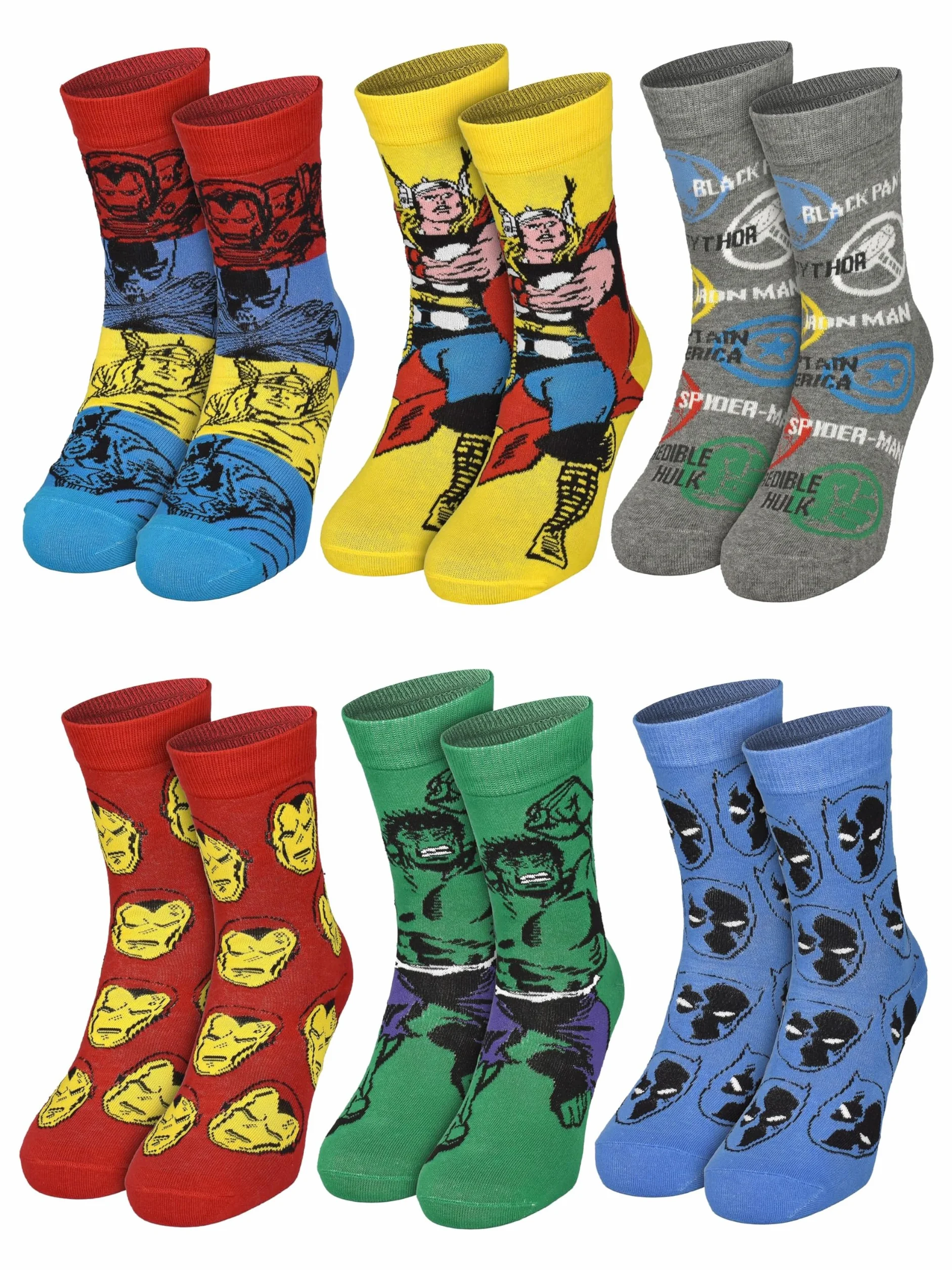 United Labels Marvel Calendario dell'Avvento con 12 paia di calzini da uomo, taglia 40-45, calendario con sneakers e calzini lunghi, calendario natalizio regalo