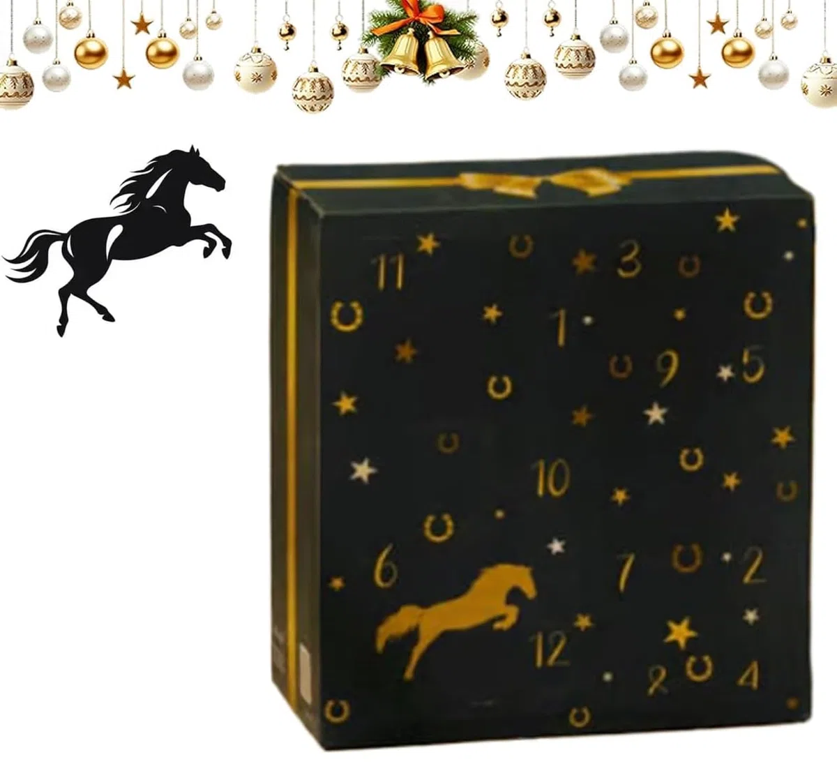 Calendario dell'avvento 2025 – Calendario invernale per conto alla rovescia con cavallo con 24 giorni, regali e sorprese per proprietari di cavalli, cavalieri e stalle (A)