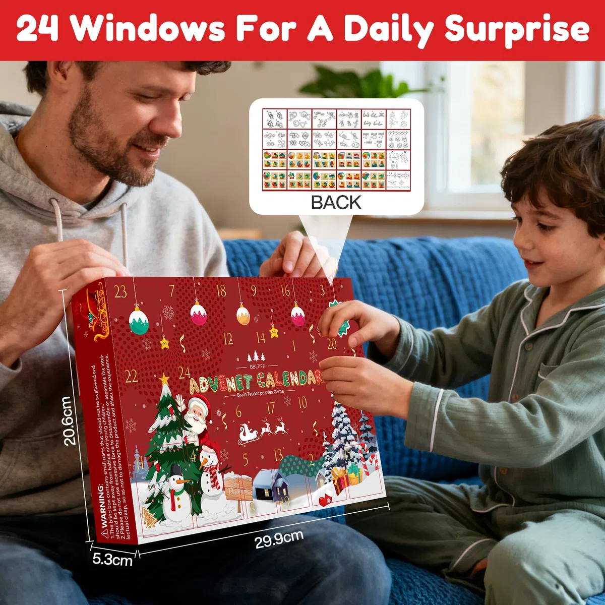 Calendario dell'Avvento 2025 Rompicapo, Calendario Avvento Rompicapo con 24 Pezzi in Metallo, Plastica 3D e Legno 3D, 24 Giorni di Regalo di Natal per Bambini, Adolescenti, Adulti