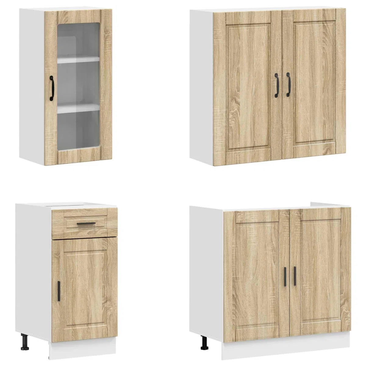 Set di mobili da cucina Porto, 8 pezzi, rovere Sonoma