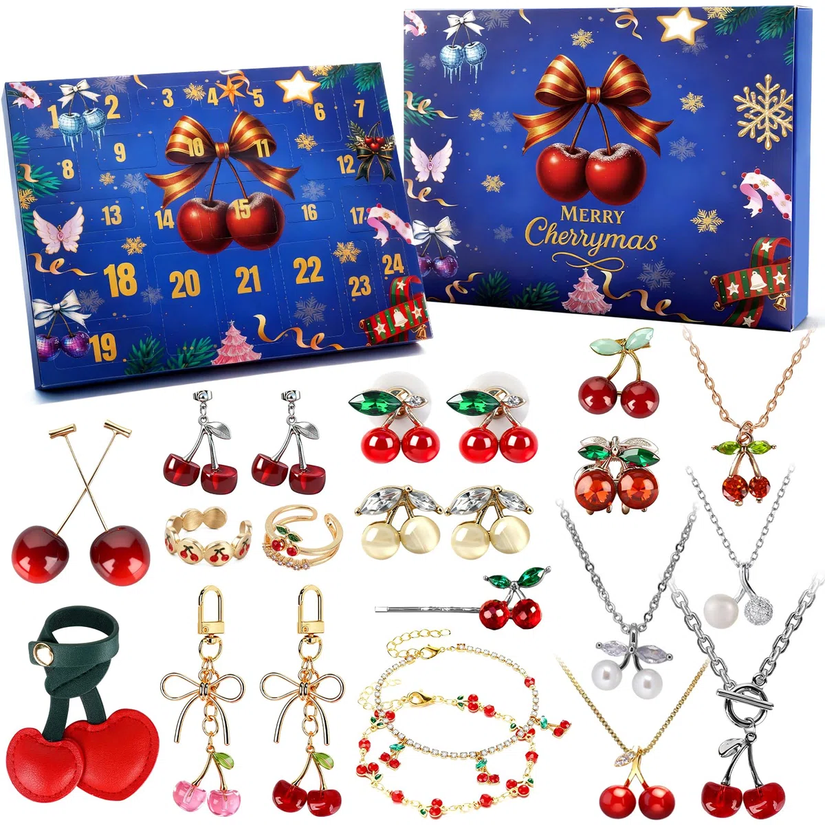 Mason Life Calendario dell'Avvento gioielli 2025, Calendario dell'Avvento donna, Conto alla rovescia natalizio Set gioielli di lusso Regali a sorpresa natalizi con bracciale collana orecchini anello