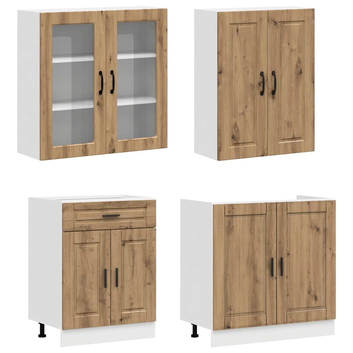 Mobile Cucina Componibile 8 Pezzi PORTO Rovere Artigianale