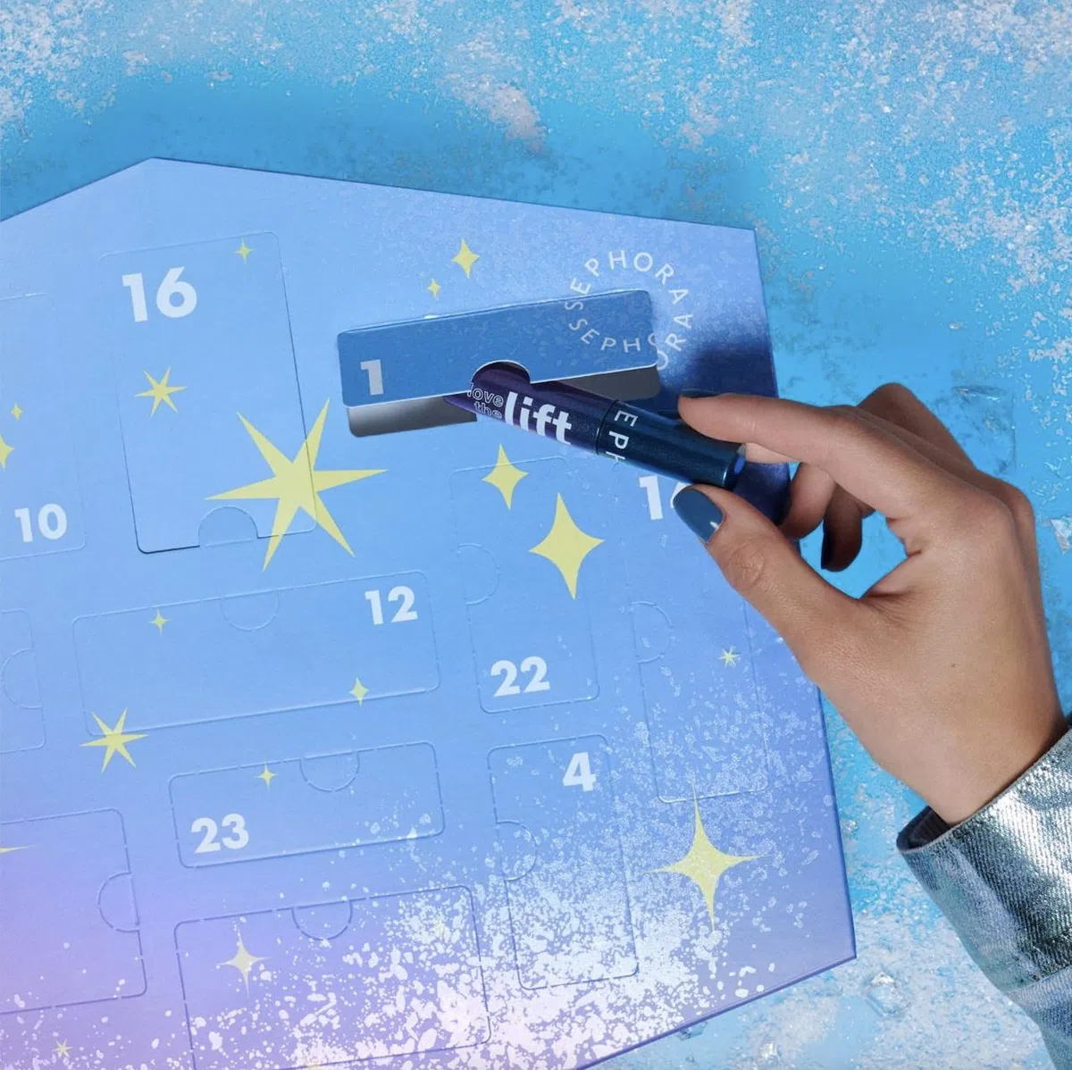 Sephora – Calendario dell'Avvento 2024 “Moving Lights” con 24 sorprese, tra cui trucco, cura della pelle, prodotti da bagno o accessori