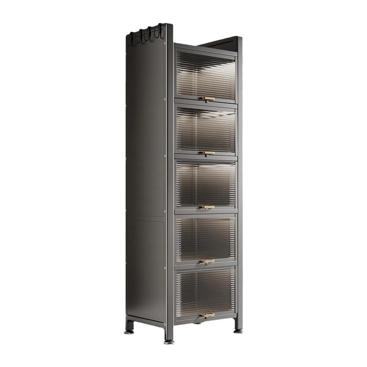 Armadietto da cucina a 6 ripiani, in acciaio al carbonio, con ripiano per forno a microonde, perfetto per soggiorno e sala da pranzo