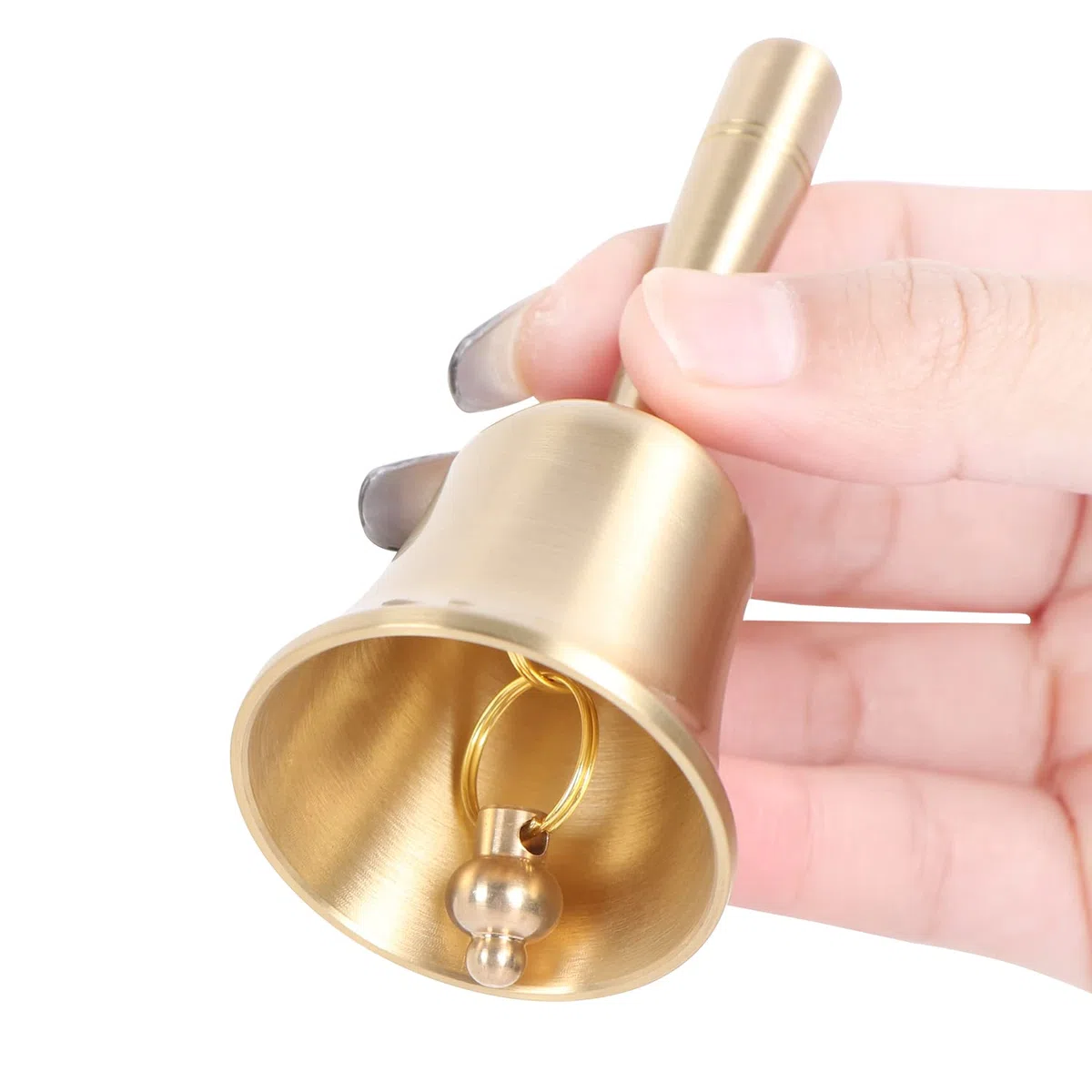 Campanello a mano in stile tradizionale, per bambini e adulti, campanellini in ottone massiccio extra forte da utilizzare per scuola, chiesa, hotel, Natale e matrimoni