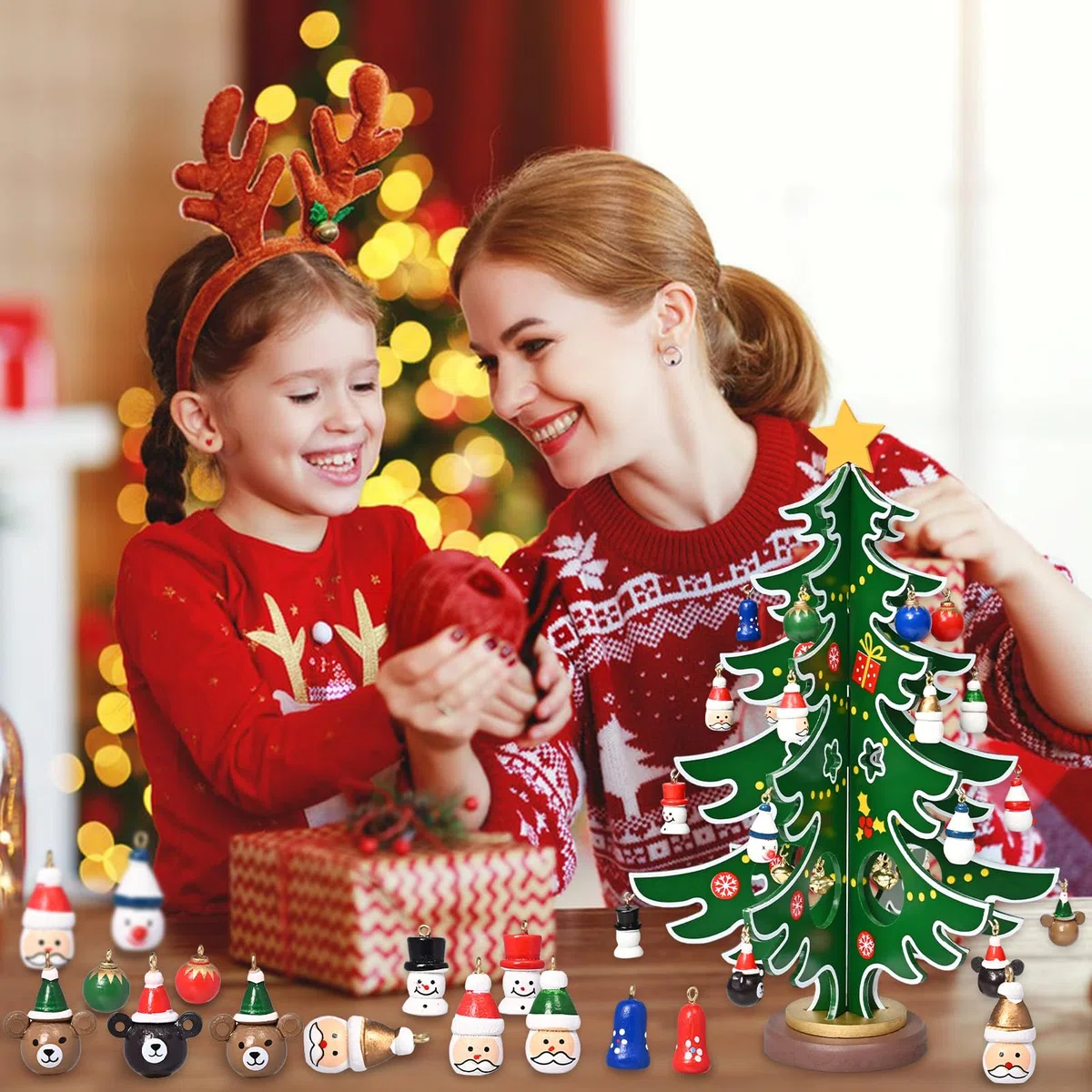 Amycute Calendario Avvento 2024 Bambini, Calendari Avvento Albero di Natale 2024, Decorazioni Albero di Natale Calendario dell'Avvento Regali Natale per Bambini