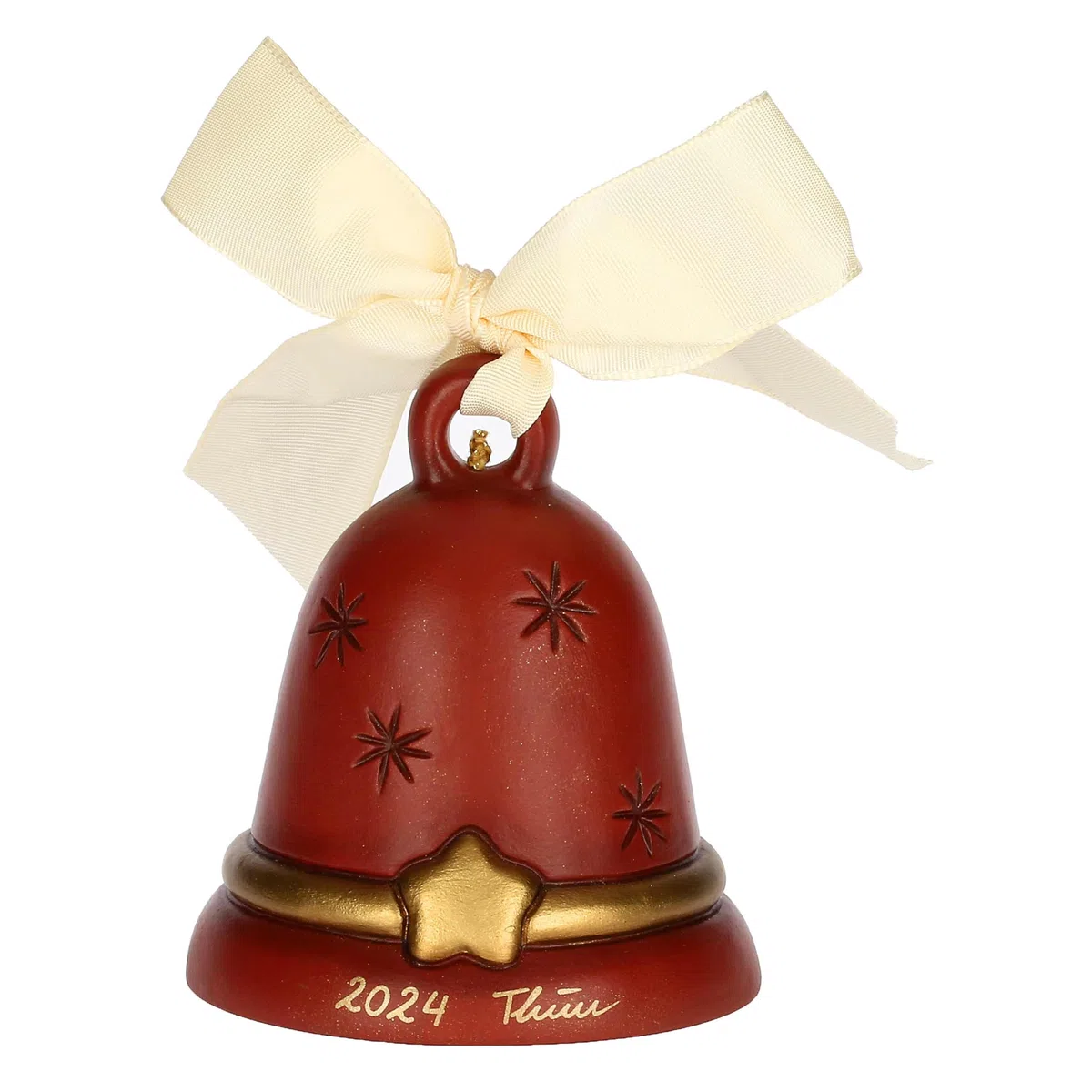 THUN, Campanella con Angelo in Ceramica, Collezione Magia del Natale, Campanella Limited Edition 2024 da Collezione, Idea Regalo per Natale, 7,1 x 7,1 x 7,8 cm, Color Rosso