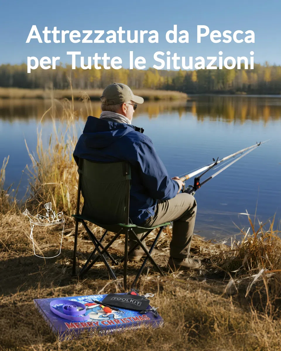 Moyel Calendario Avvento Pesca 2025 24 Days Idee Calendario dell'avvento Uomo Pesca Accessori per Uomo Advent Calendar 2024 per Ragazzo Regali per Adolescenti Ragazzi Natale