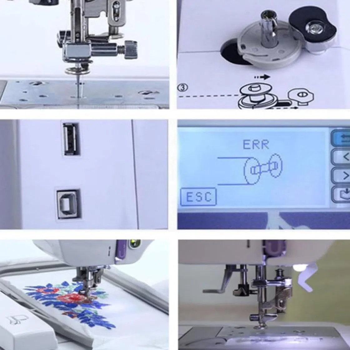 Macchina da Cucire Automatica Macchina da Ricamo Elettrica 114 Modelli Incorporati con Area di Ricamo 4" X 9,2" E Touch Screen LCD, Touch Screen LCD da 7"