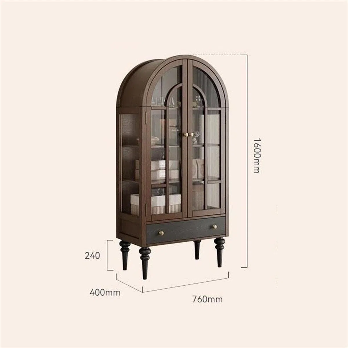 Vetrina alta for mobile bar ad arco