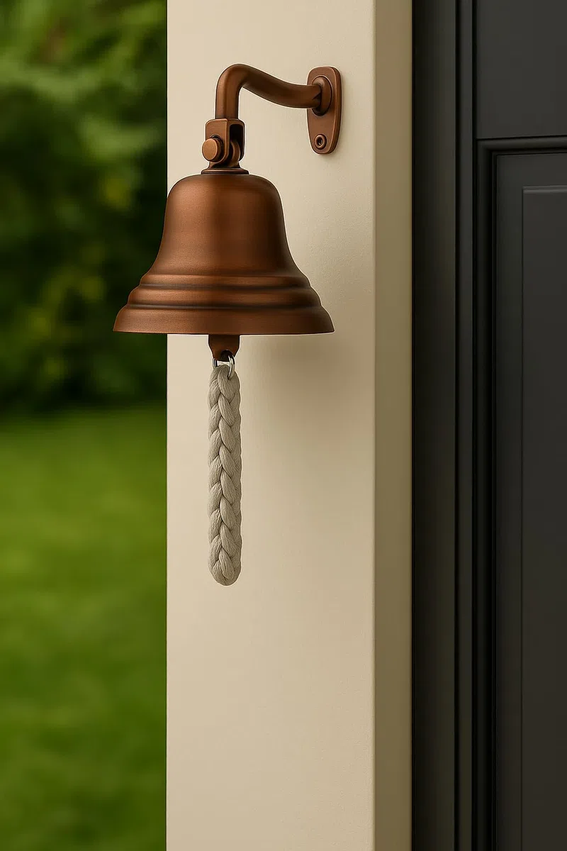 Assorted Collections Accessori da bar per casa e pub -Campanello da bar a parete con decorazioni nautiche - Campanello in bronzo unico con suoni nitidi e forti, ideale per Natale, ricevimenti, pub, 4"