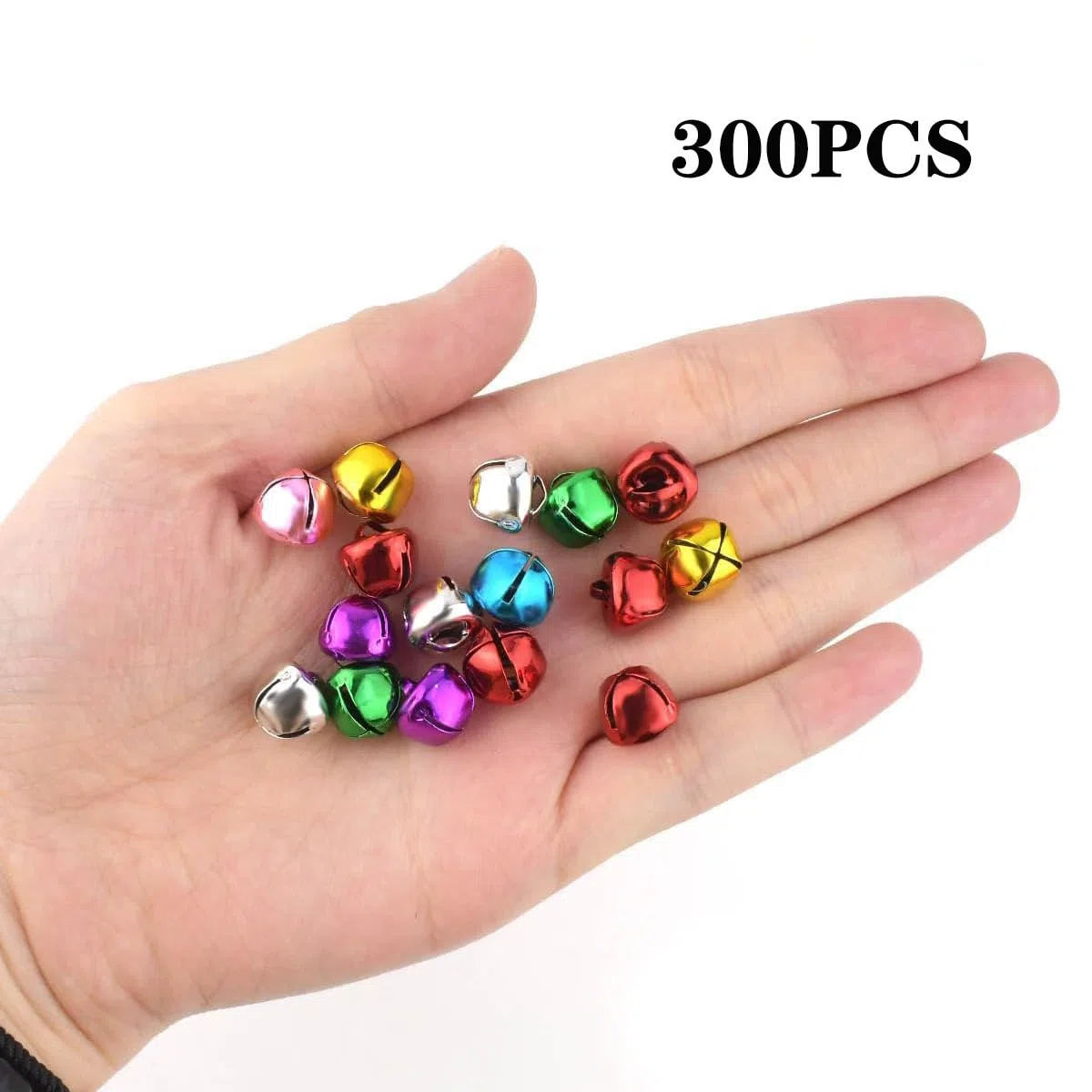 300 Pezzi Metallo Campanellini Piccole Campanelle Natalizi in Metallo per Fai da Te Mini Campane Con Occhielli Campanelle Colorate Campanellini Sonagli Piccoli per la Decorazione Natalizia 10 mm
