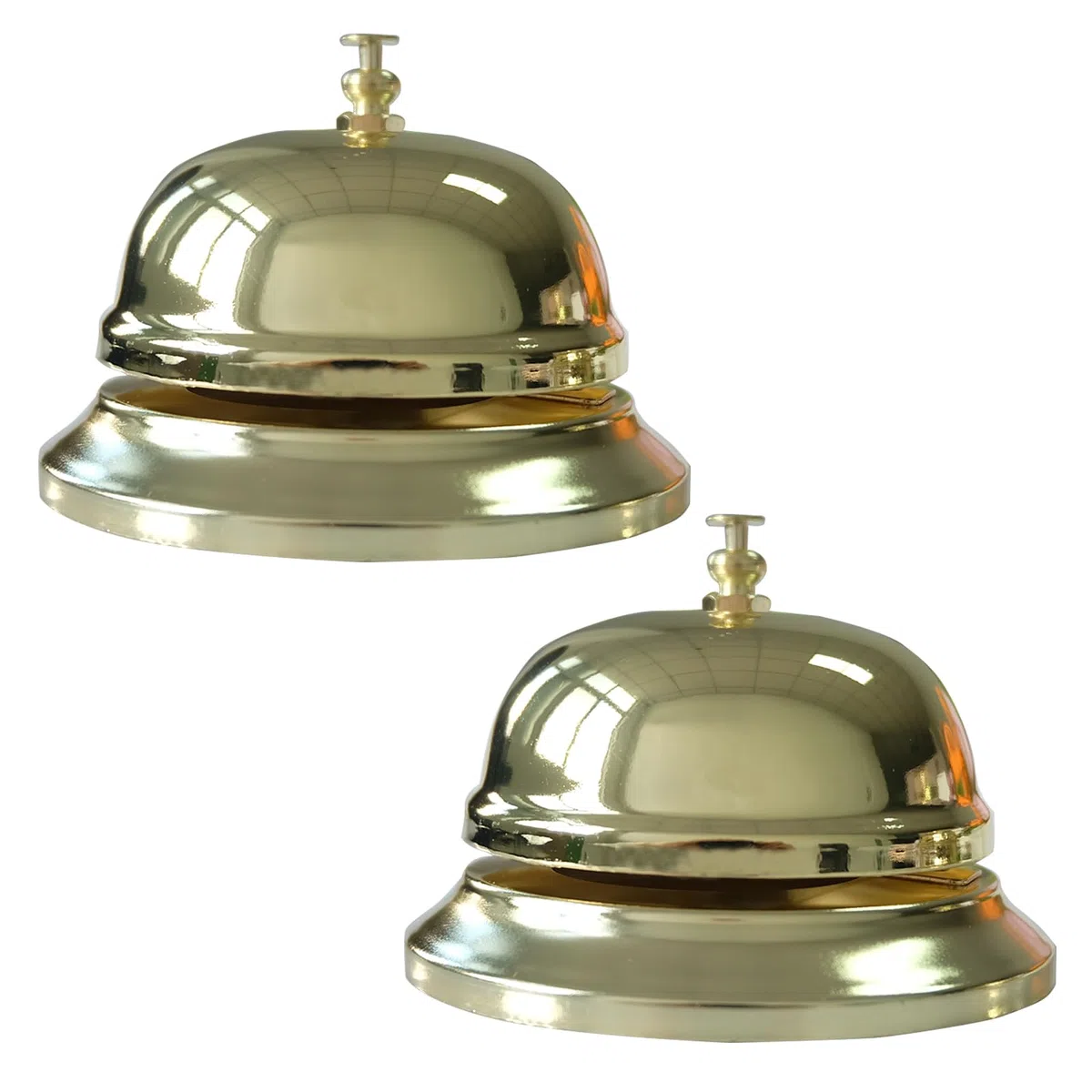 Vastsea 2 Pezzi di Campanello da Tavolo, Reception Campanello da Scrivania, Chiamata Bells in Acciaio Inossidabile, con Finitura Cromata per Alberghi Cucina Scuole Ristoranti Aree di Ricezione(Oro)