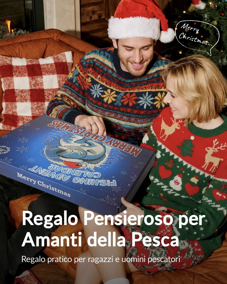 Moyel Calendario Avvento Pesca 2025 24 Days Idee Calendario dell'avvento Uomo Pesca Accessori per Uomo Advent Calendar 2024 per Ragazzo Regali per Adolescenti Ragazzi Natale