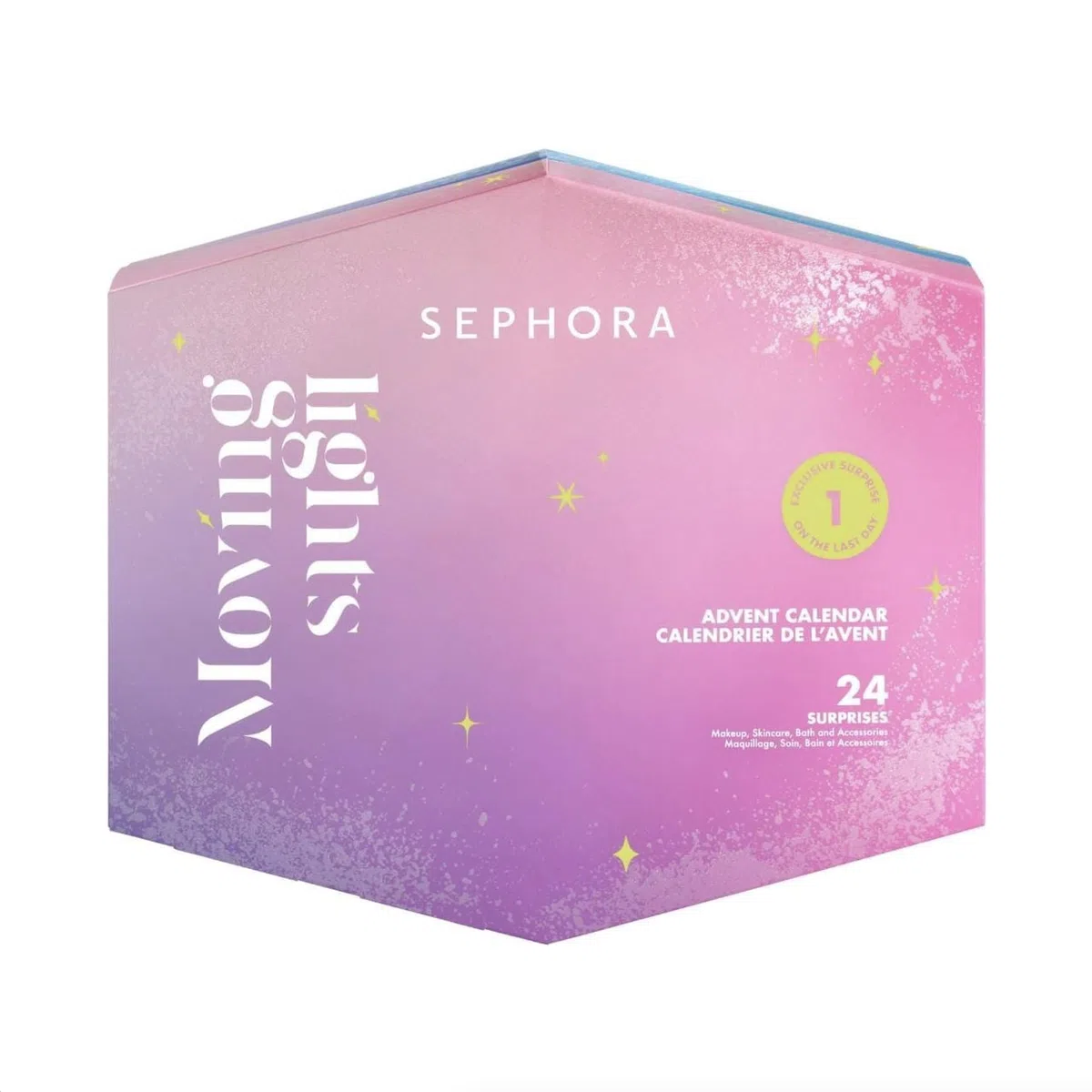 Sephora – Calendario dell'Avvento 2024 “Moving Lights” con 24 sorprese, tra cui trucco, cura della pelle, prodotti da bagno o accessori
