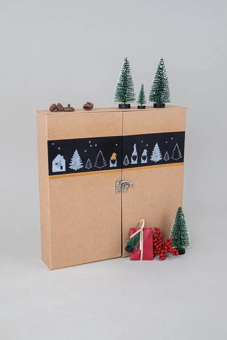Rayher calendario dell'avvento in cartapesta, robusto, naturale, con 24 cassetti, da colorare e decorare, 67367521
